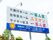施設名の看板が設置されている。緑色やオレンジ色、赤色、青色が使われており、カラフルで見やすくわかりやすい。