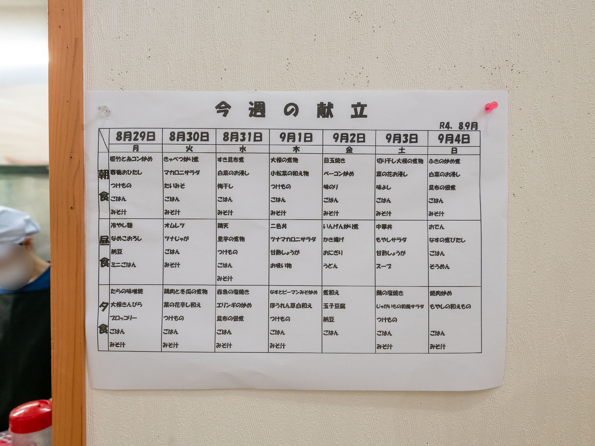 献立表