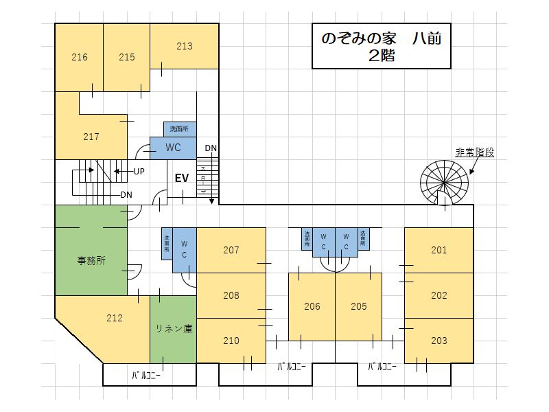 ２階のフロアマップ