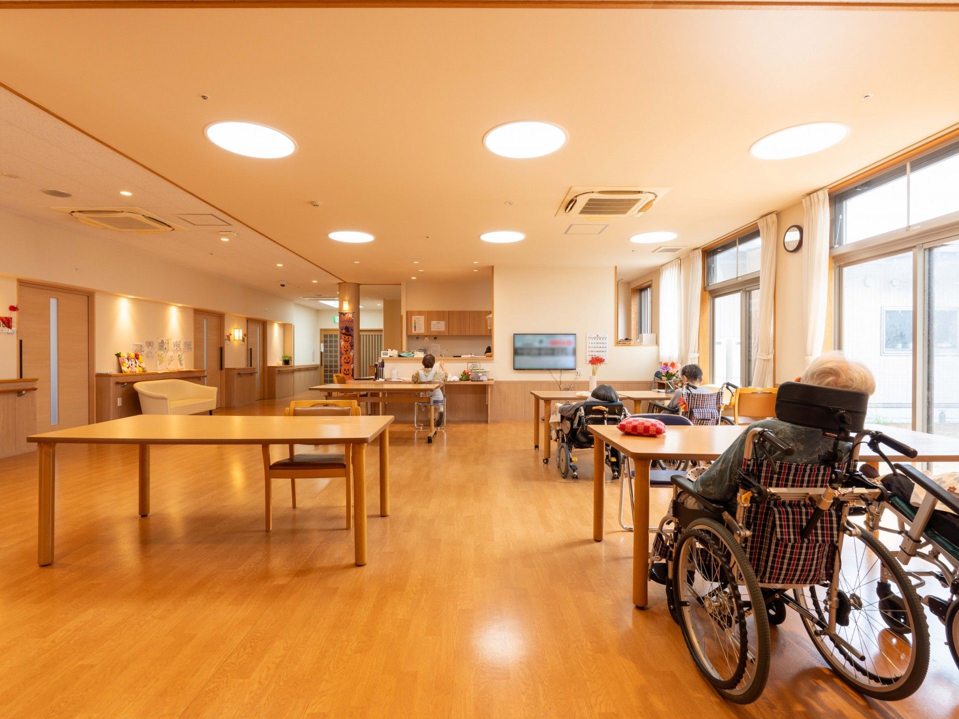 明るい共有スペース