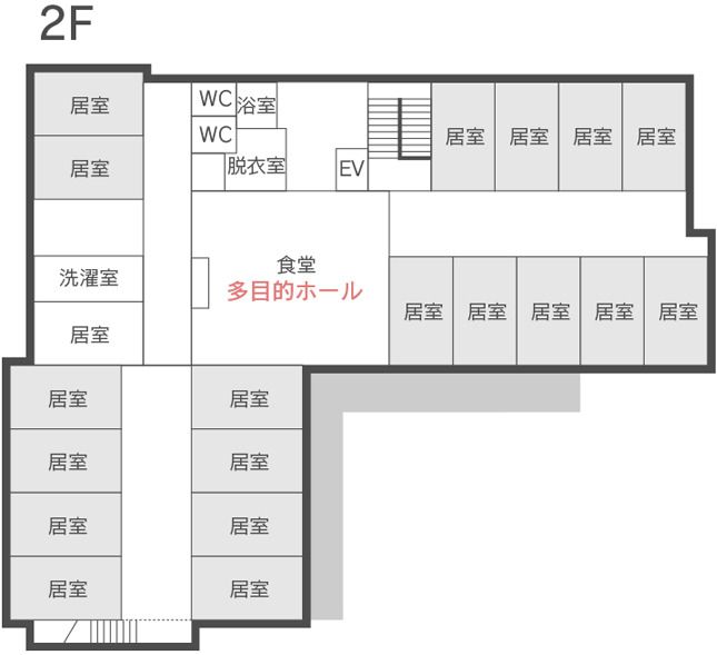 ほのかの2Ｆのフロアマップ