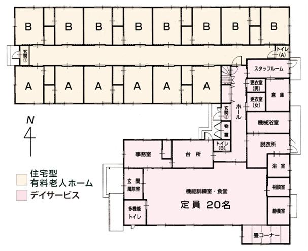 住宅型有料老人ホーム 心 吉見のフロアマップのフロアマップ