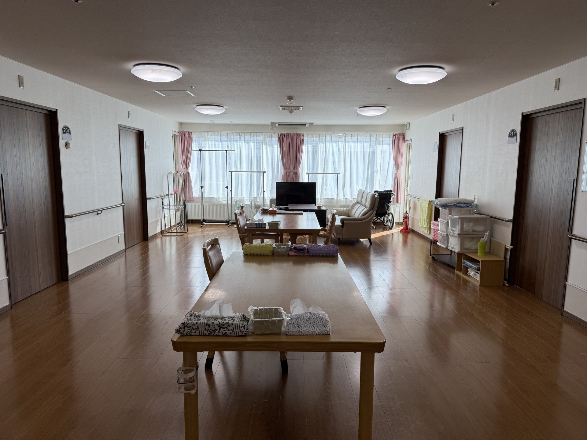 明るい共有スペース