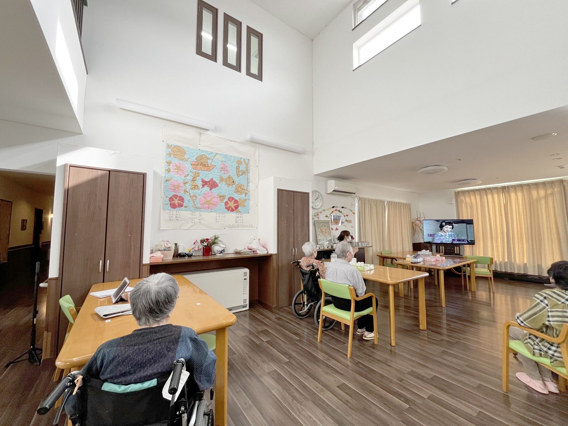 明るい共有スペース