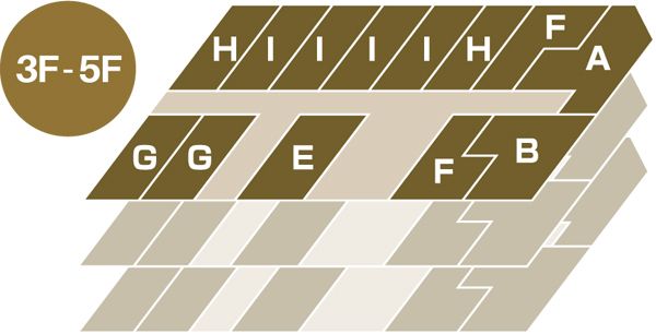 サービス付き高齢者向け住宅 アーバンサークルの3～5Ｆのフロアマップ