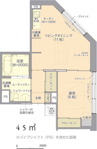 サービス付き高齢者向け住宅 アーバンサークルのA typeの間取り図