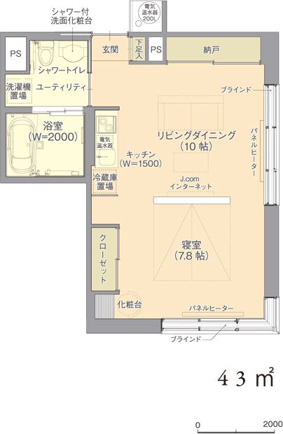 サービス付き高齢者向け住宅 アーバンサークルのB typeの間取り図