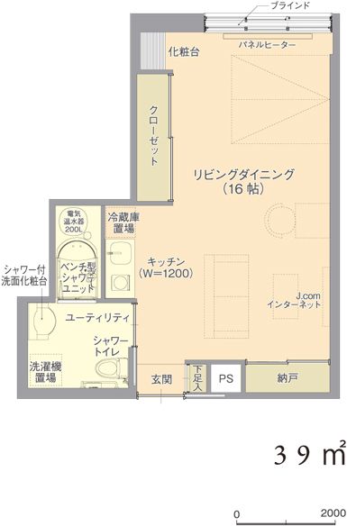 サービス付き高齢者向け住宅 アーバンサークルのD typeの間取り図