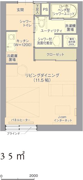 サービス付き高齢者向け住宅 アーバンサークルのE typeの間取り図