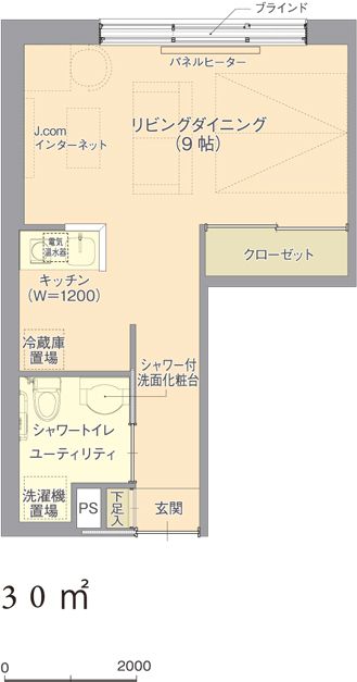 サービス付き高齢者向け住宅 アーバンサークルのF typeの間取り図