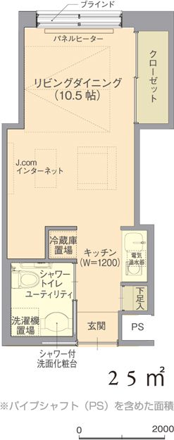 サービス付き高齢者向け住宅 アーバンサークルのI typeの間取り図