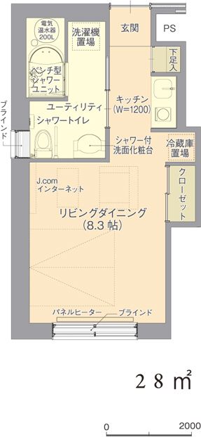 サービス付き高齢者向け住宅 アーバンサークルのK typeの間取り図