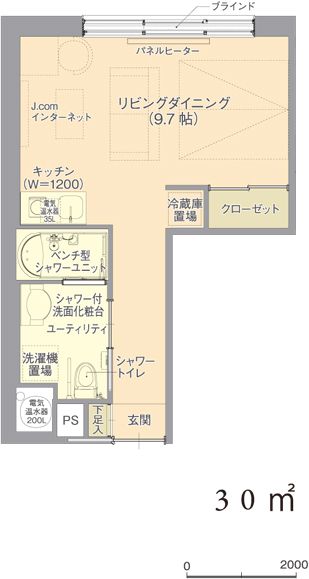 サービス付き高齢者向け住宅 アーバンサークルのL typeの間取り図