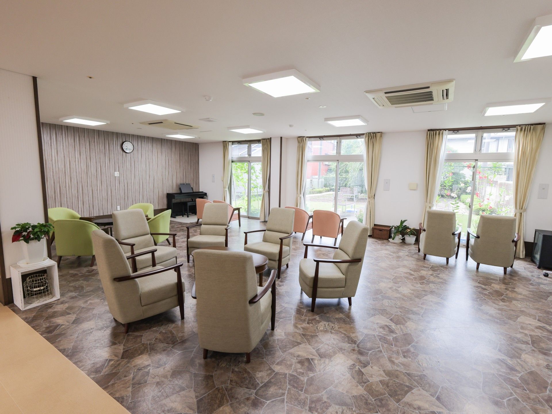 明るい共有スペース