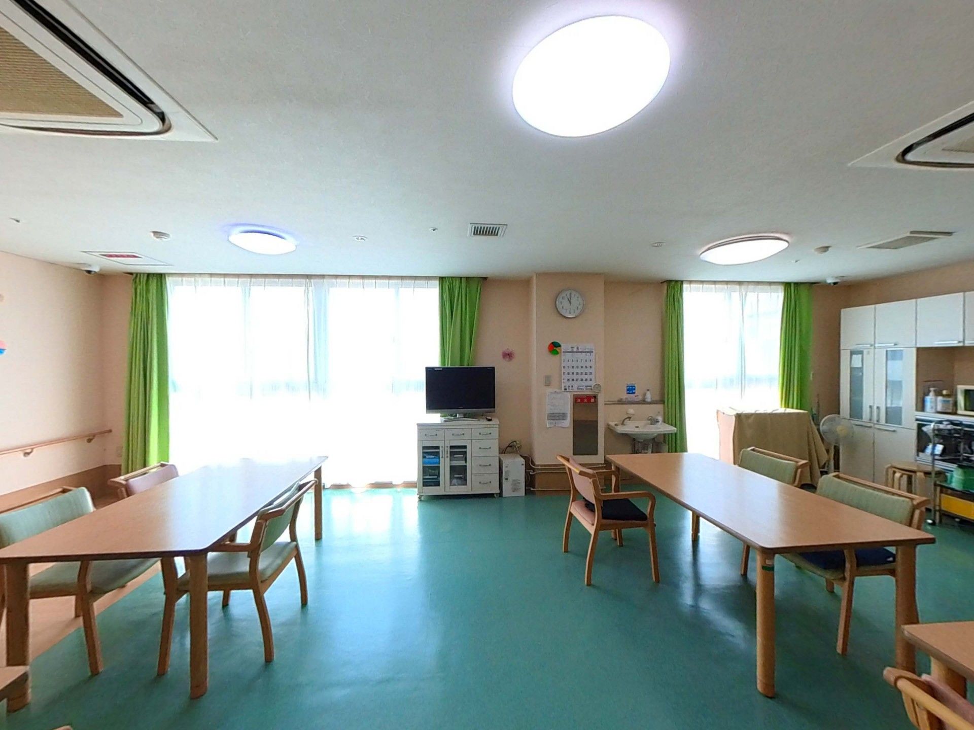 明るい共有スペース