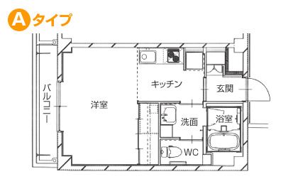中徳島の家のAタイプの間取り図