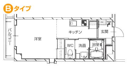 中徳島の家のＢタイプの間取り図