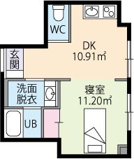 サービス付き高齢者向け住宅 いっせいのBタイプの間取り図