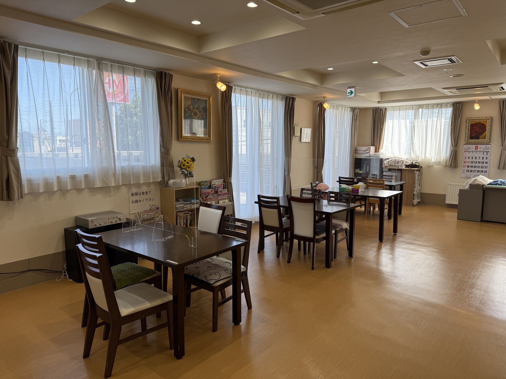 明るい共有スペース