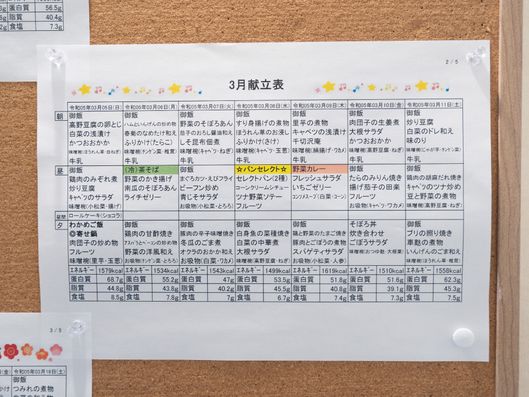 献立表