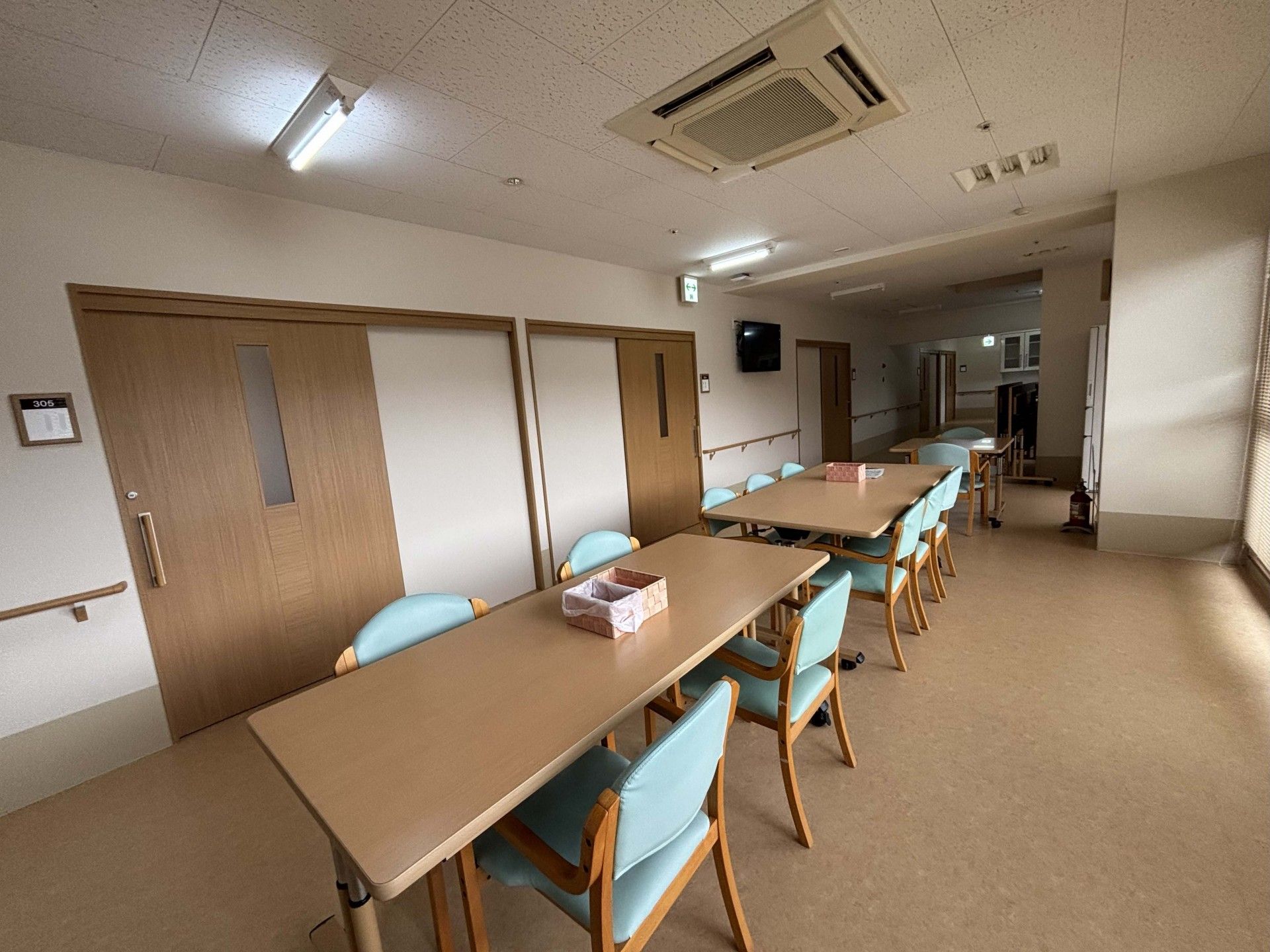 明るい共有スペース