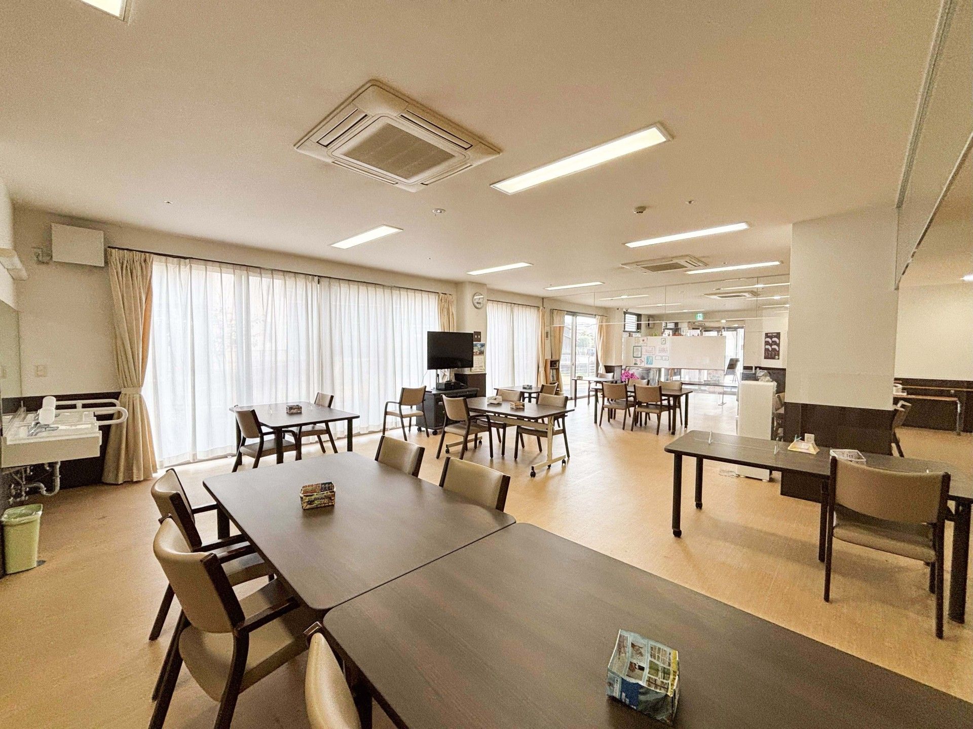 明るい共有スペース