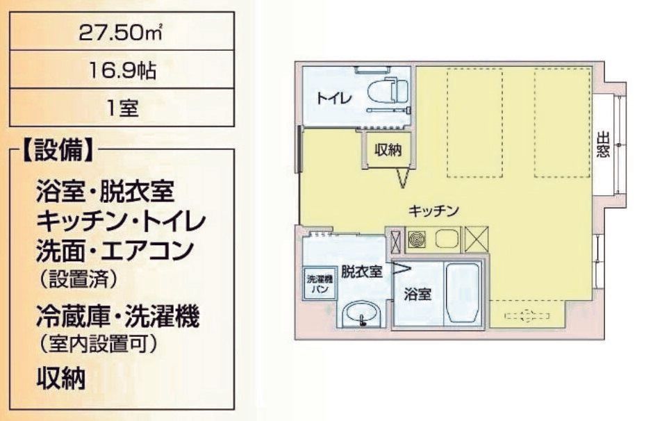 サービス付き高齢者向け住宅 にじの丘のAタイプの間取り図