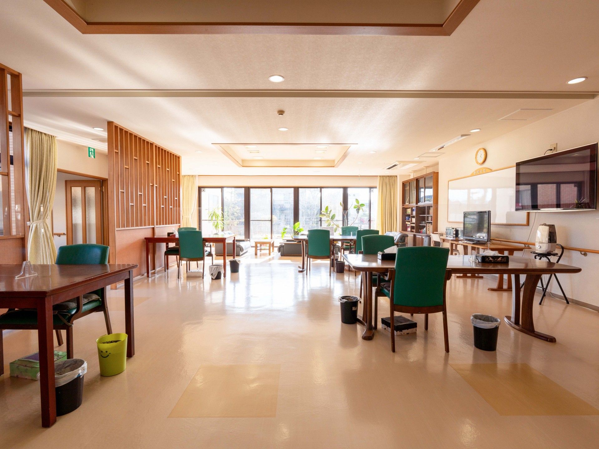 明るい共有スペース