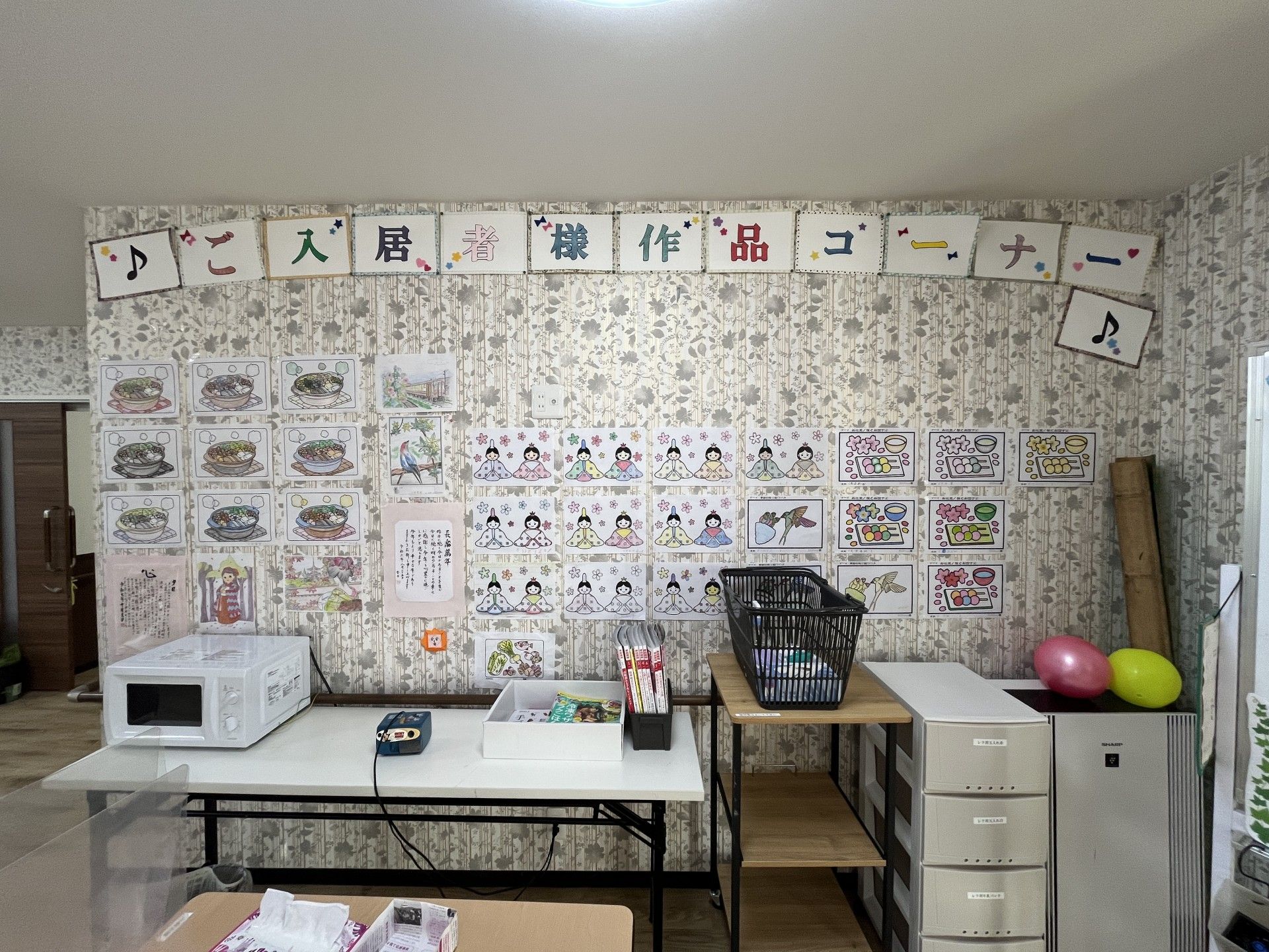 作品展示の壁面