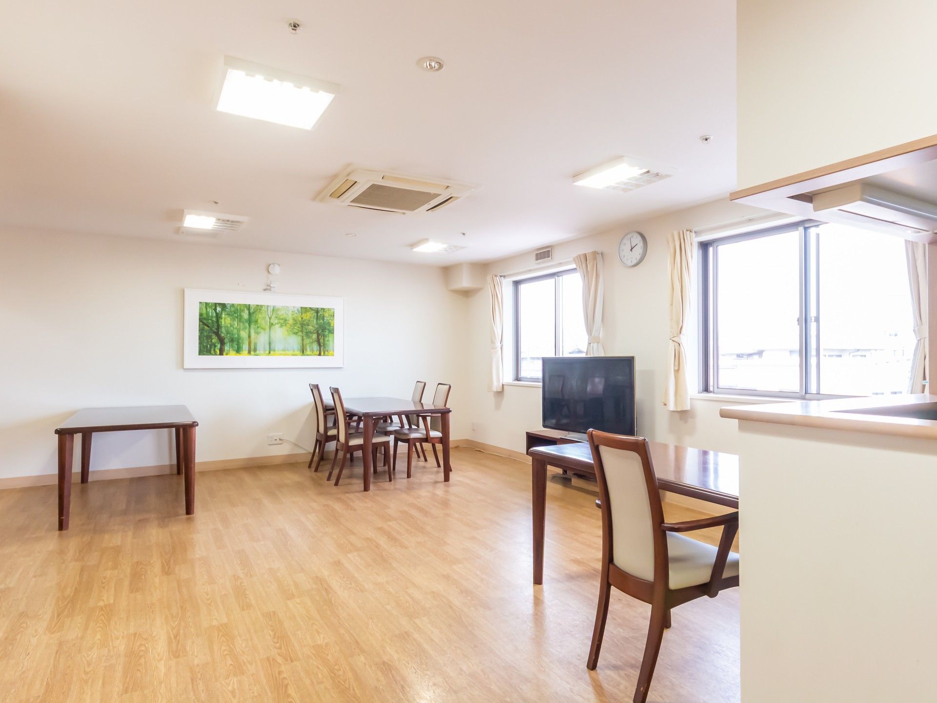 明るい共有スペース