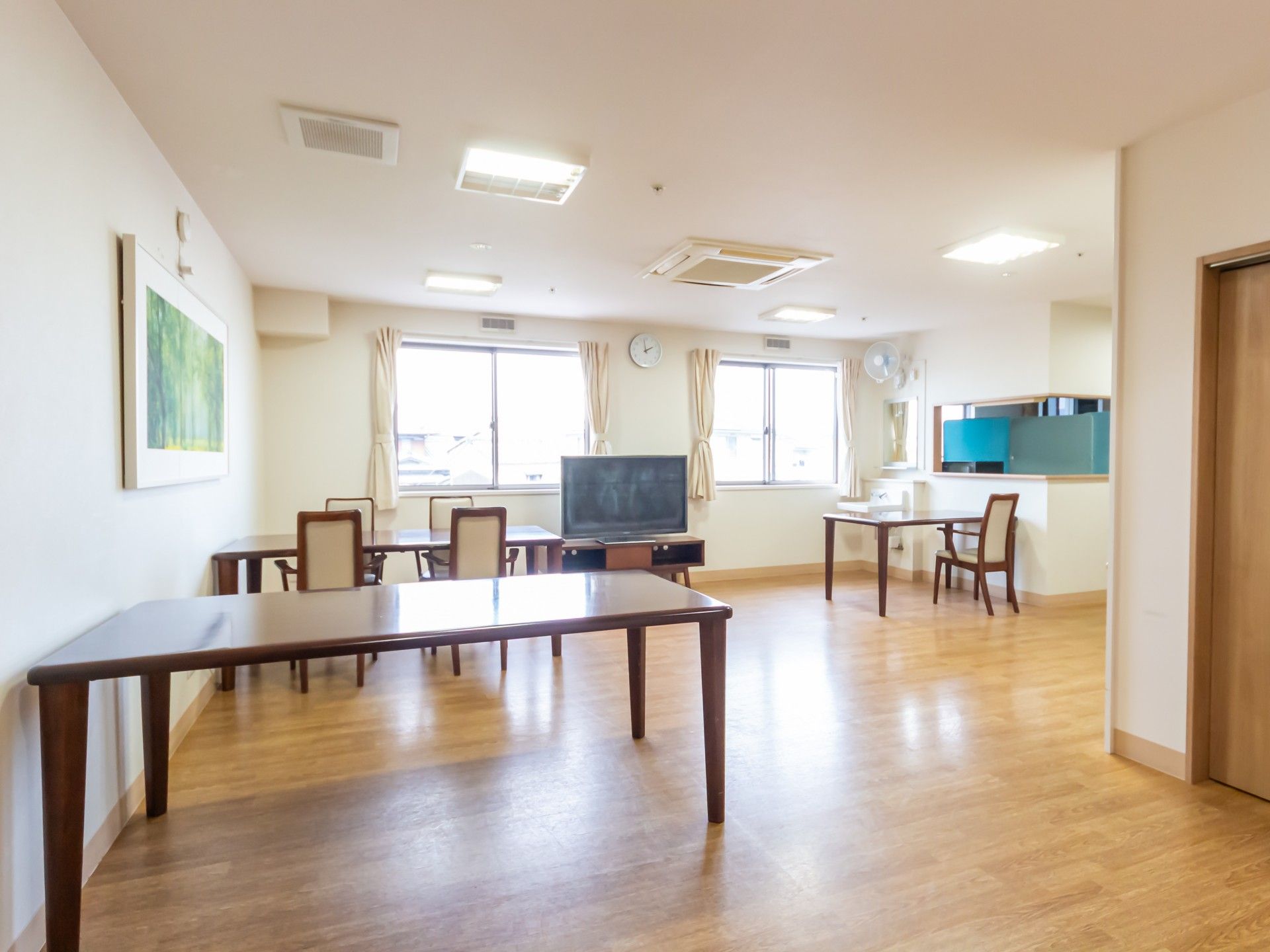 明るい共有スペース