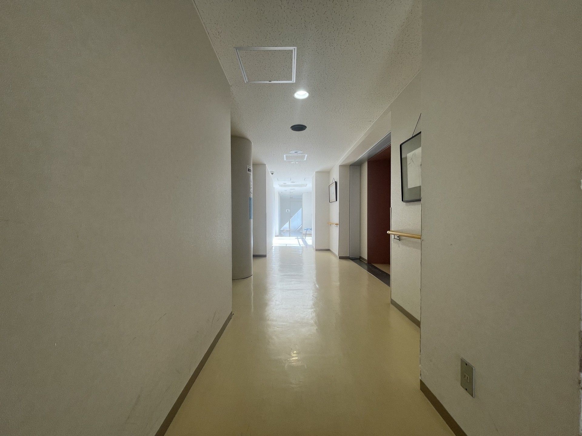 明るく広々とした廊下