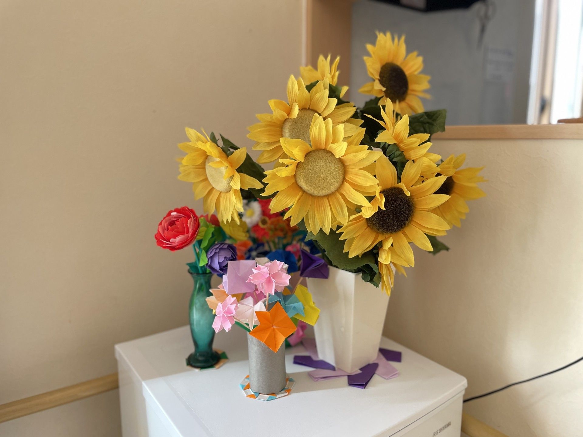 彩り豊かな花の飾り