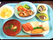 鮮やかなトレーに盛られた様々な食事