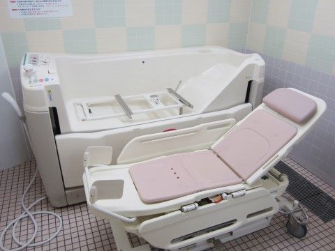 エクセレント城南の浴室。体の不自由な方も安心して入浴できる機械浴槽を完備している。