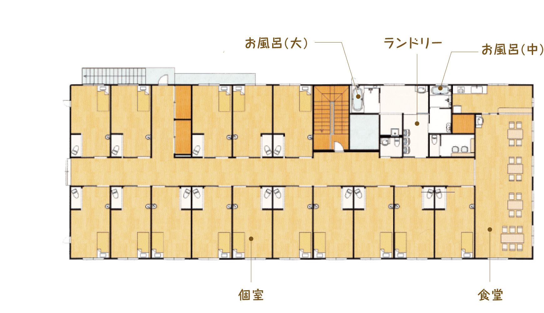 クローバーホーム成田の2Fのフロアマップ