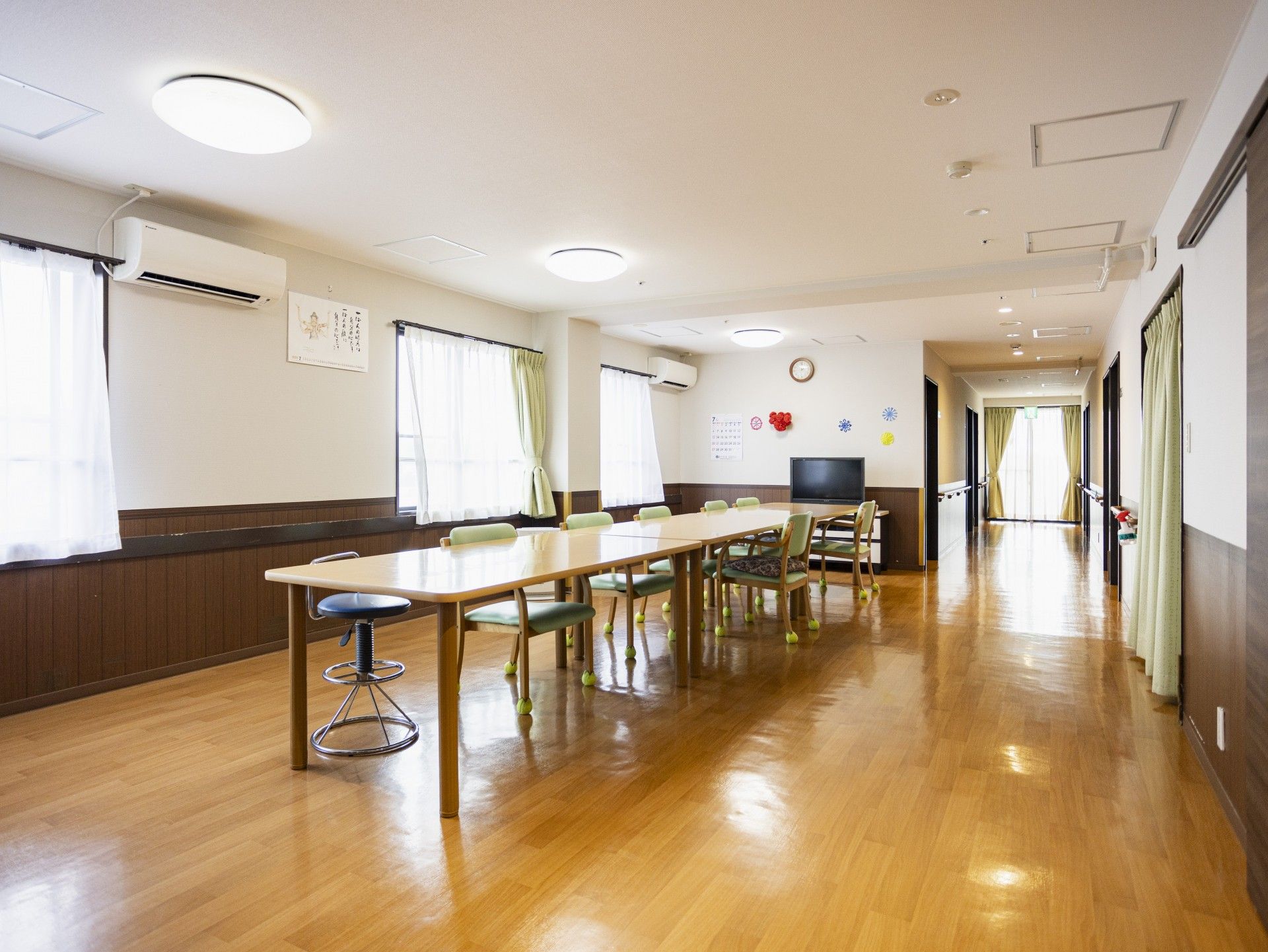 明るい共有スペース