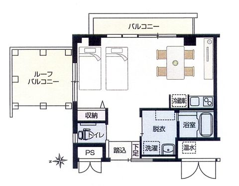 グランデかずほの４Aタイプの間取り図