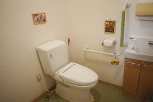 手すり付きのトイレ