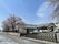 桜並木のある建物外観