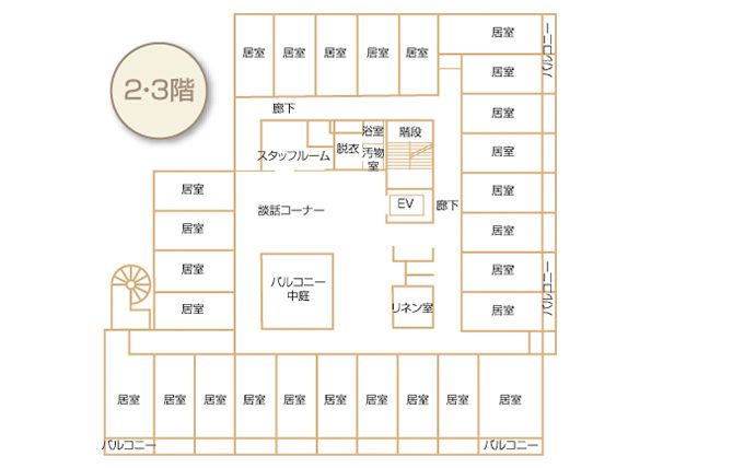 シルバーシャドウの2～3階のフロアマップ