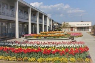 花壇が美しい施設外観