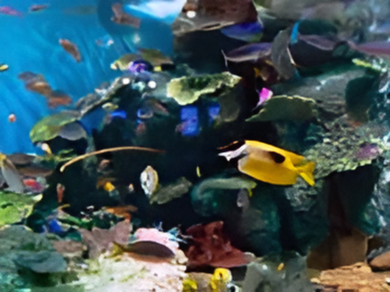 熱帯魚が泳ぐ水槽