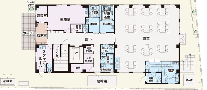 やさしい手東大阪のフロアマップのフロアマップ