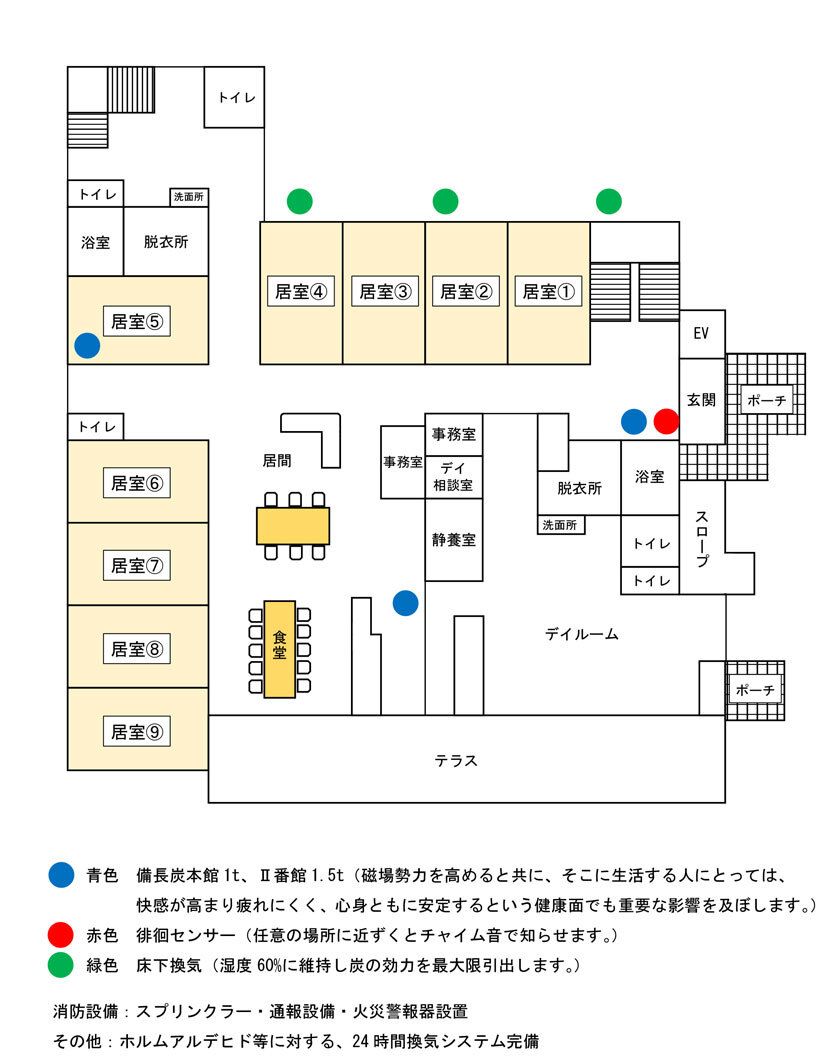 グループホーム 菜の花Ⅱ番館のフロアマップ1のフロアマップ