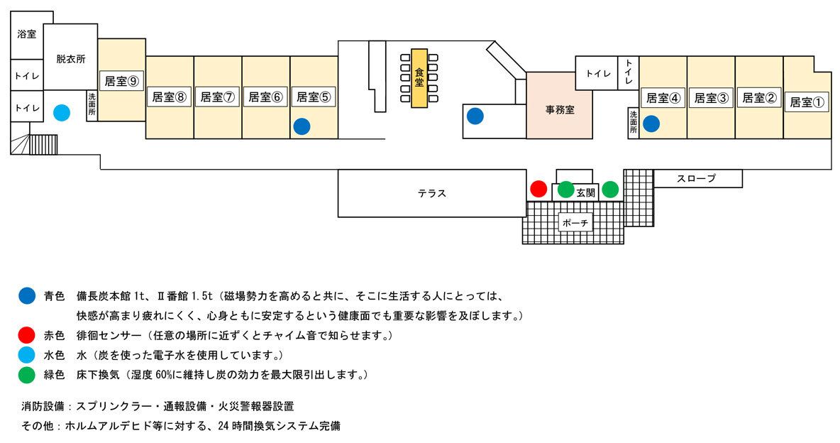 グループホーム 菜の花苓北Ⅱ番館のフロアマップ1のフロアマップ