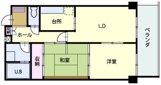 フォレスト竜泉寺の2LDKタイプの間取り図