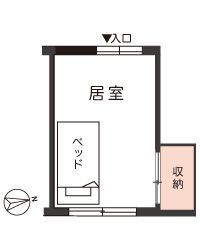 ツクイ世田谷宇奈根 グループホームの居室1の間取り図