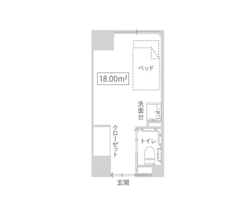 チャームプレミア代々木初台の居室の間取り図
