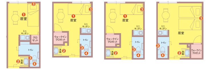 フィオレ・シニアレジデンス高槻Westの居室の間取り図